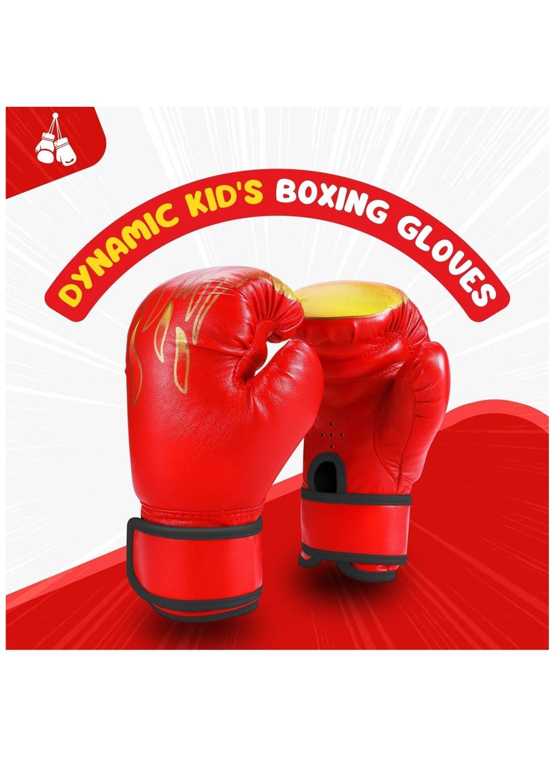 Flexzion Kids Boxing Gloves for 3 to 8 Years, 4 oz Fire Red Youth Boxing Gloves Punching Gloves for Kids Sparring Training Mitts Punching Bag Junior Gloves - Image 2