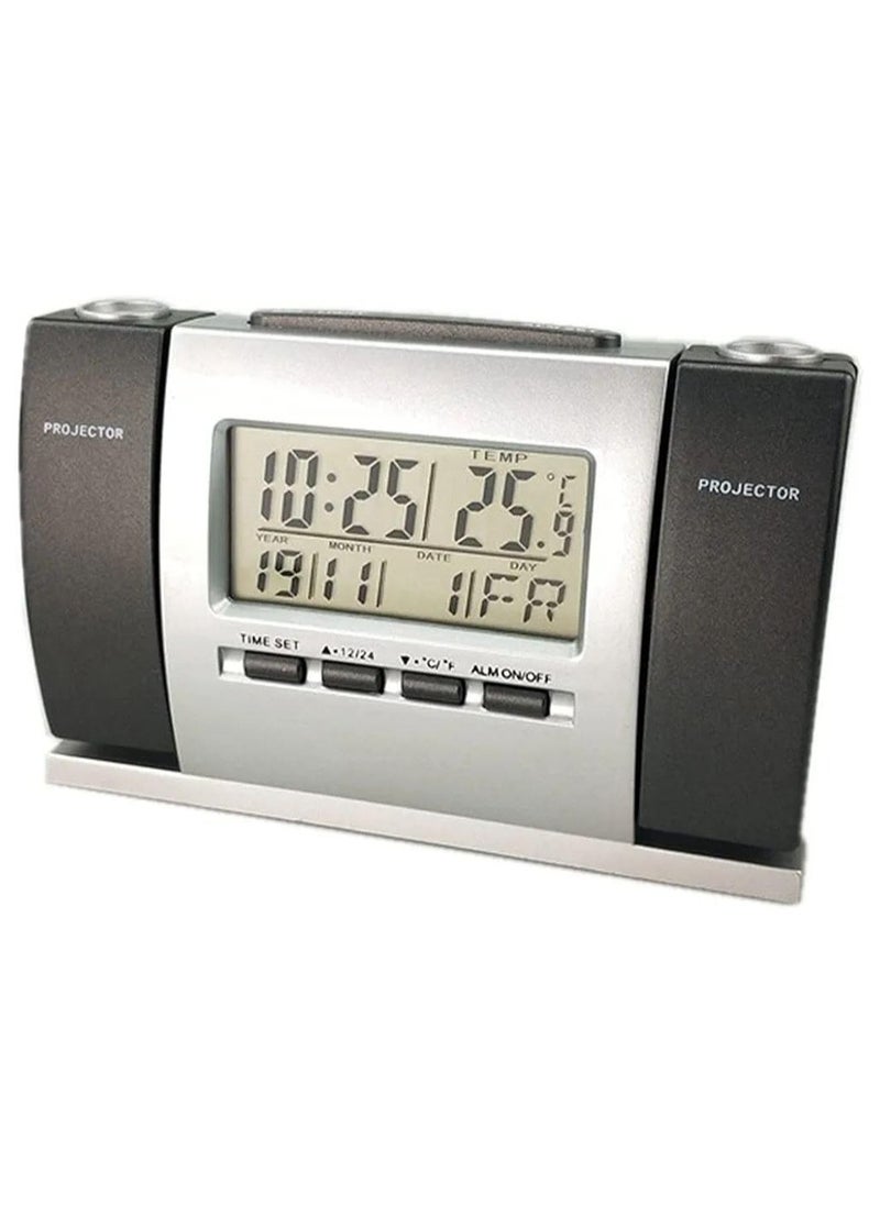 Generic - Dual Projection Clock: exquisite design and premium materials | LCD calendar, display adjustment | Perfect time and temperature display - Image 1
