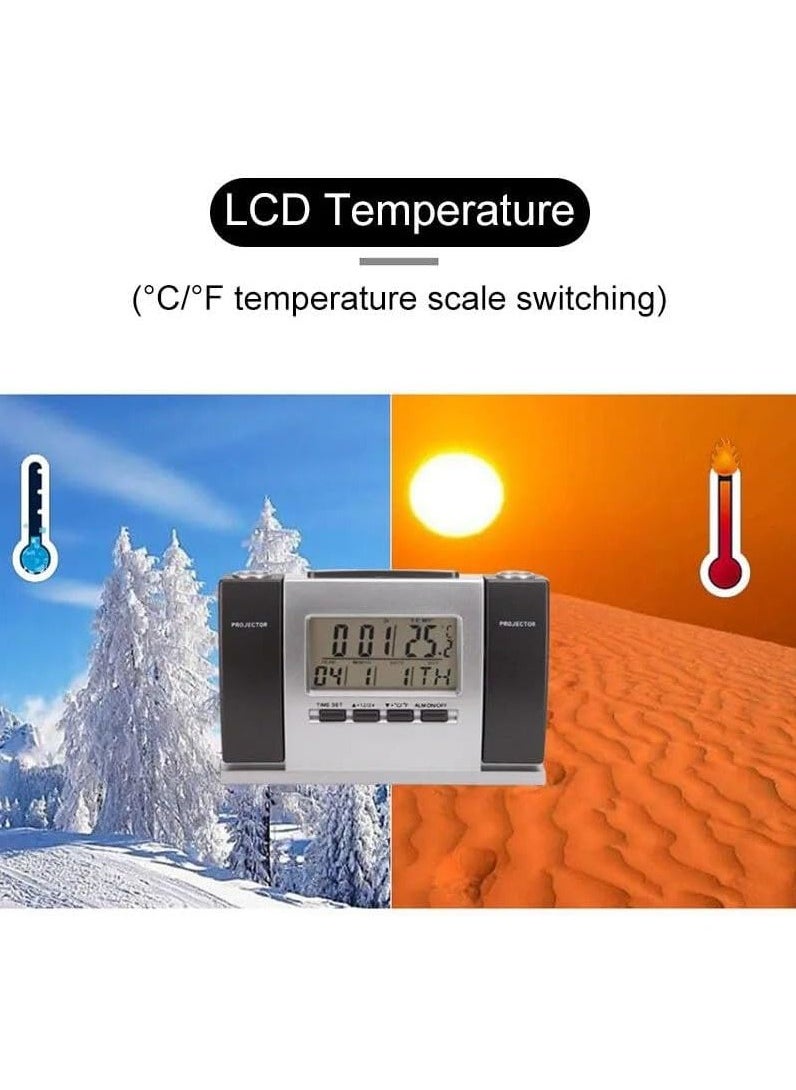 Generic - Dual Projection Clock: exquisite design and premium materials | LCD calendar, display adjustment | Perfect time and temperature display - Image 1