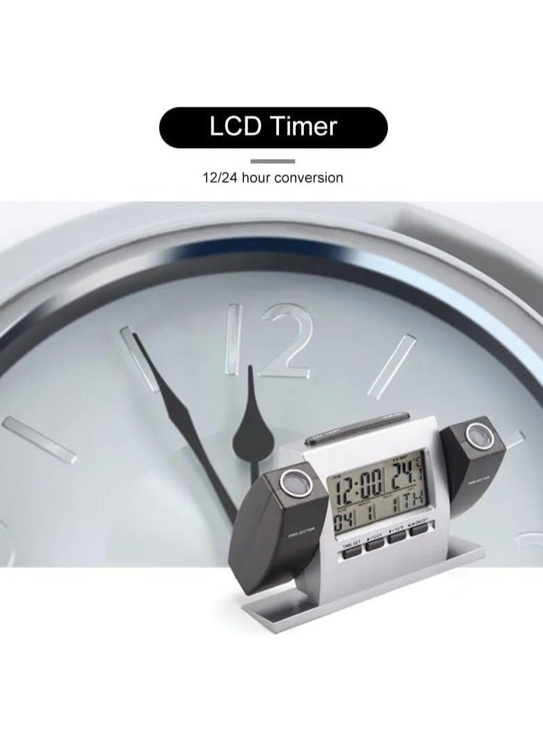 Generic - Dual Projection Clock: exquisite design and premium materials | LCD calendar, display adjustment | Perfect time and temperature display - Image 1