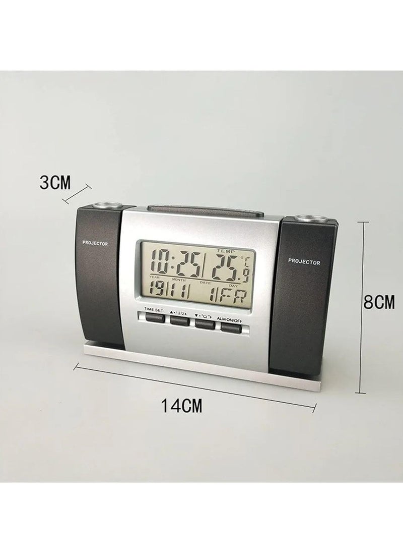 Generic - Dual Projection Clock: exquisite design and premium materials | LCD calendar, display adjustment | Perfect time and temperature display - Image 1