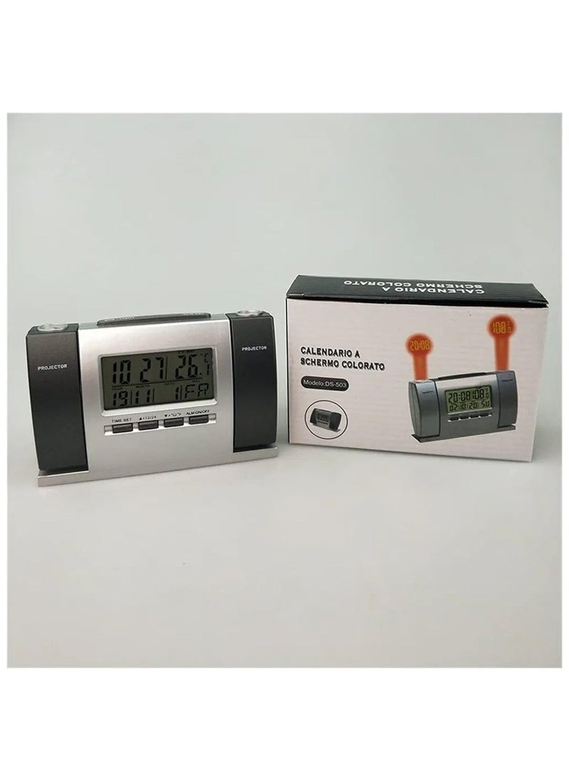 Generic - Dual Projection Clock: exquisite design and premium materials | LCD calendar, display adjustment | Perfect time and temperature display - Image 1