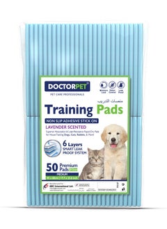 DOCTERPET Doctor Pet Training Pads Lavender 50's (45x60cm) – Medium Rapid-Dry Leak-Proof Pads,Scented, 6 Layers Quilted, Superior Absorption, Odor Control, Pet Training for Dogs, Cats, Rabbits  - Image 1