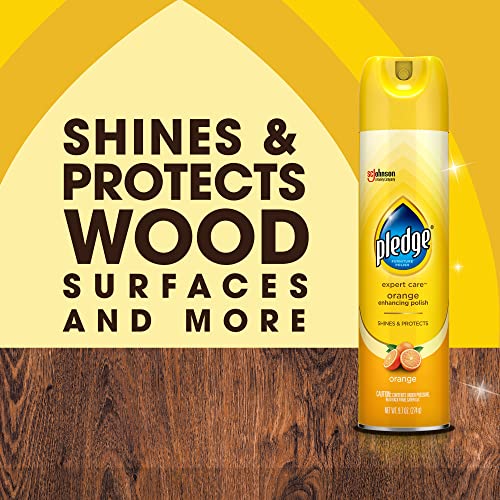 Pledge Enhancing Polish, Wood & Furniture Spray, Orange Scent, 9.7oz (Pack of 3) - Image 2