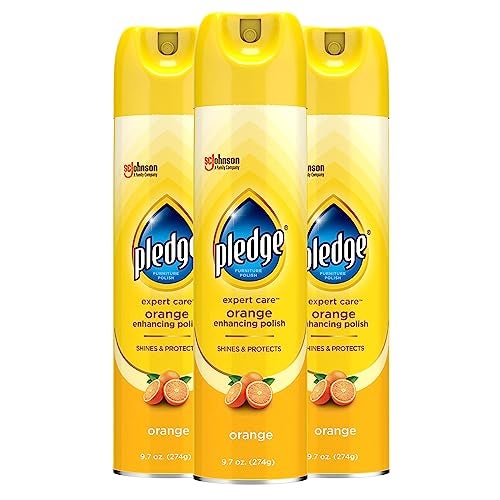 Pledge Enhancing Polish, Wood & Furniture Spray, Orange Scent, 9.7oz (Pack of 3) - Image 1