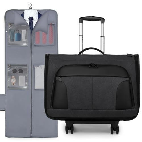 RUCYEN Rolling Garment Bag, Large Carry On Garment Bag With Wheels, Men Women Suit Carry On Garment Bag for Travel Business - Image 1