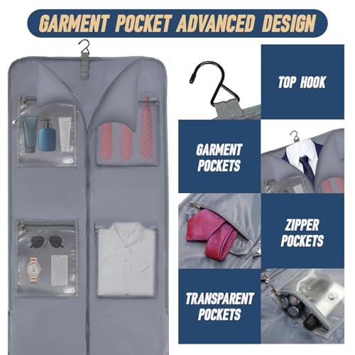 RUCYEN Rolling Garment Bag, Large Carry On Garment Bag With Wheels, Men Women Suit Carry On Garment Bag for Travel Business - Image 2
