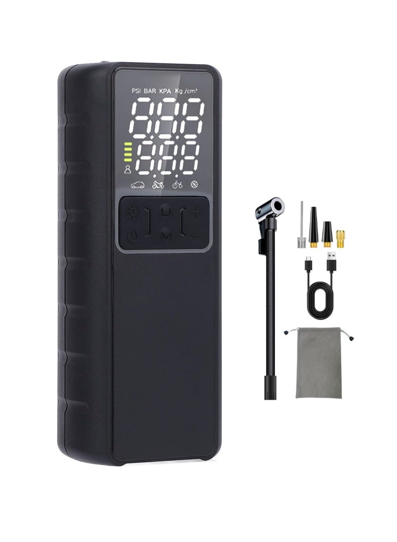 MOTMOOK Car Tire Inflators 150PSI Portable Air Compressor, Automatically Stop Tire Inflator, Car Air Pump with Digital LCD Display And Emergency lighting 5 Modes Electric Pump for Car/ Bike/ Ball/ Motorcycle，8000mAh Battery and Power Bank Function - Image 1