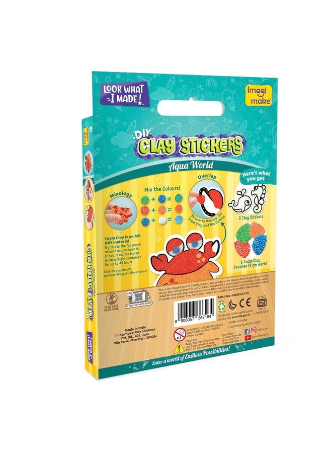 Imagimake Clay Stickers: Aqua World | Create 3 Unique DIY Stickers Using Air Dry Clay | No Mess, Travel-Friendly | Return Gifts | Birthday Gifts for Kids Ages 3,4,5,6,7,8 - Image 5
