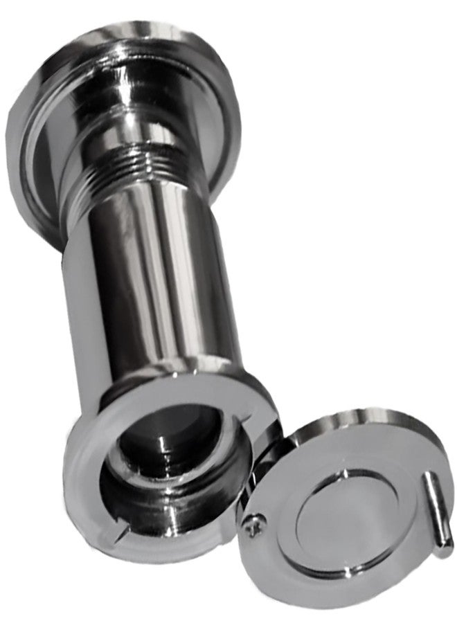 RiseOm Brass Door Peephole (Door Eye) 180 Degree Viewer (Shutter-Chrome-3") - Image 2