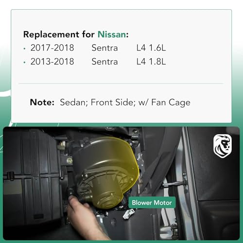 YHTAUTO A/C Heater Blower Motor Fan Assembly for Nissan 2013-2018 Sentra L4 1.8L, Sedan, 2017-2018 Sentra L4 1.6L, Front Side - Image 2