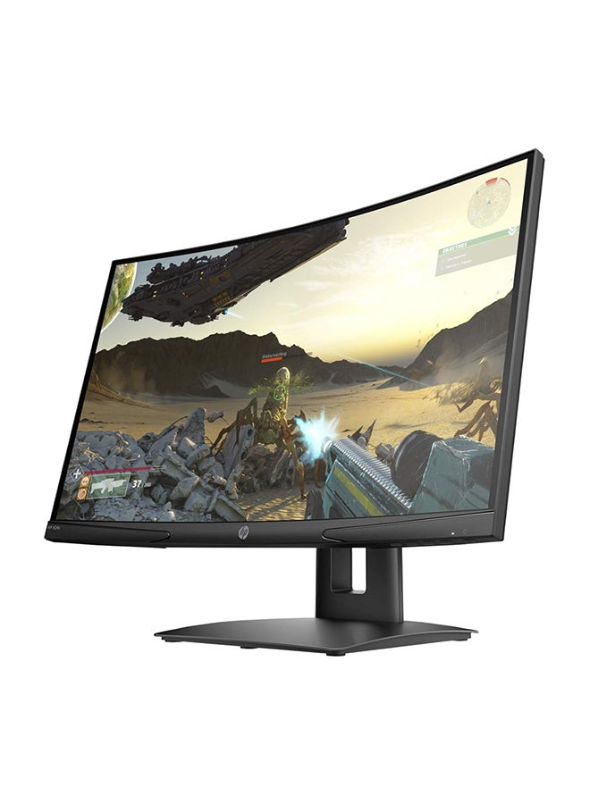 HP شاشة ألعاب منحنية X24c، مقاس 23.6 بوصة، بدقة FHD، 300 شمعة، 16:9، معدل تحديث 144 هرتز، AMD Freesync، انحناء 1500R، أسود (9FM22AS) 194721519023 - Image 2