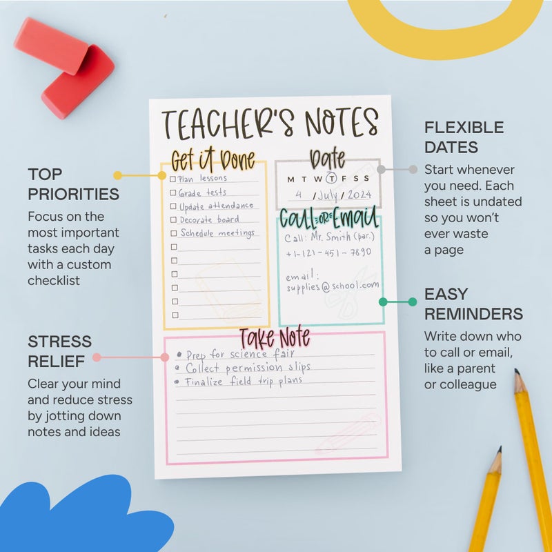 Tiny Expressions Teacher Notepad - To Do List Note Pad - Stationary Must Haves For Elementary And Middle School - Teacher Appreciation Gifts - Image 3