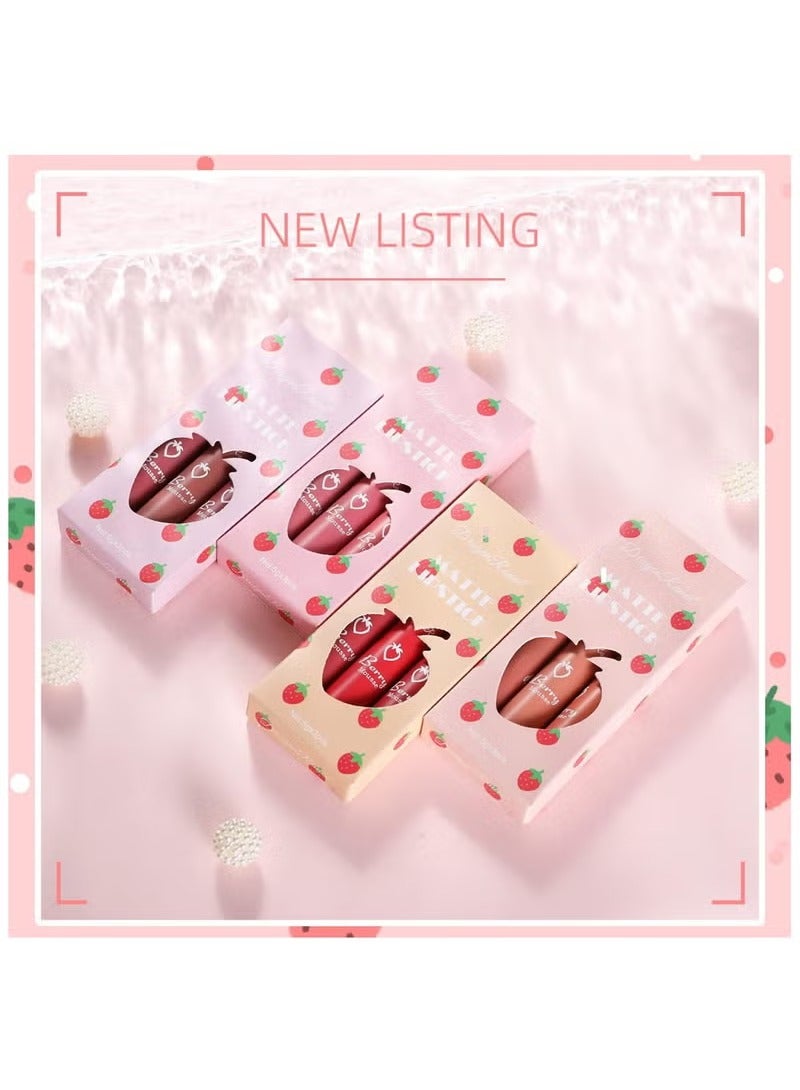 Dragon Ranee 3 Piece Nude Matte Lipstick Set - Velvet Smooth & Moisturizing Long Lasting Lip Crayon, Waterproof Lip Gloss for Women, Natural Nude Lip Stain Makeup, Set A - Image 2