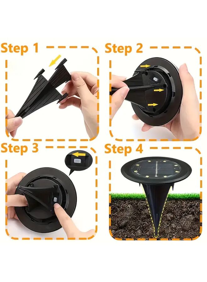 4Pcs White Solar Motion Sensor Ground Lights Outdoor Garden Pathway Lawn - Image 5