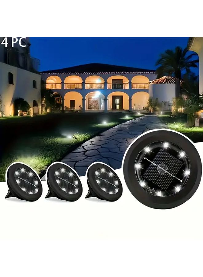 4Pcs White Solar Motion Sensor Ground Lights Outdoor Garden Pathway Lawn - Image 1