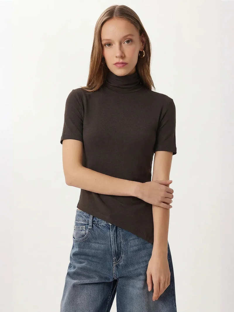 Happiness İstanbul ISTANBUL Slim Fit Turtleneck Blouse