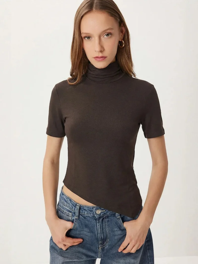 Happiness İstanbul ISTANBUL Slim Fit Turtleneck Blouse