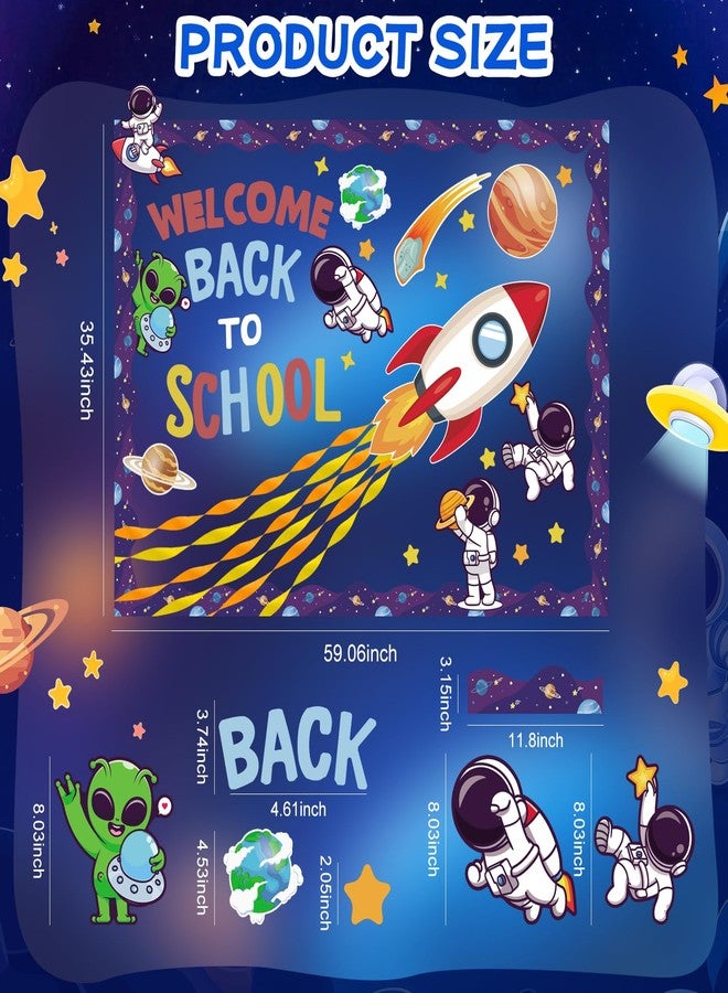 VinTS Outer Space Astronaut Bulletin Board Decorations Space Theme Back to School Bulletin Board Set Alien Galaxy Cutouts for Back to School Classroom Wall Decor - Image 2