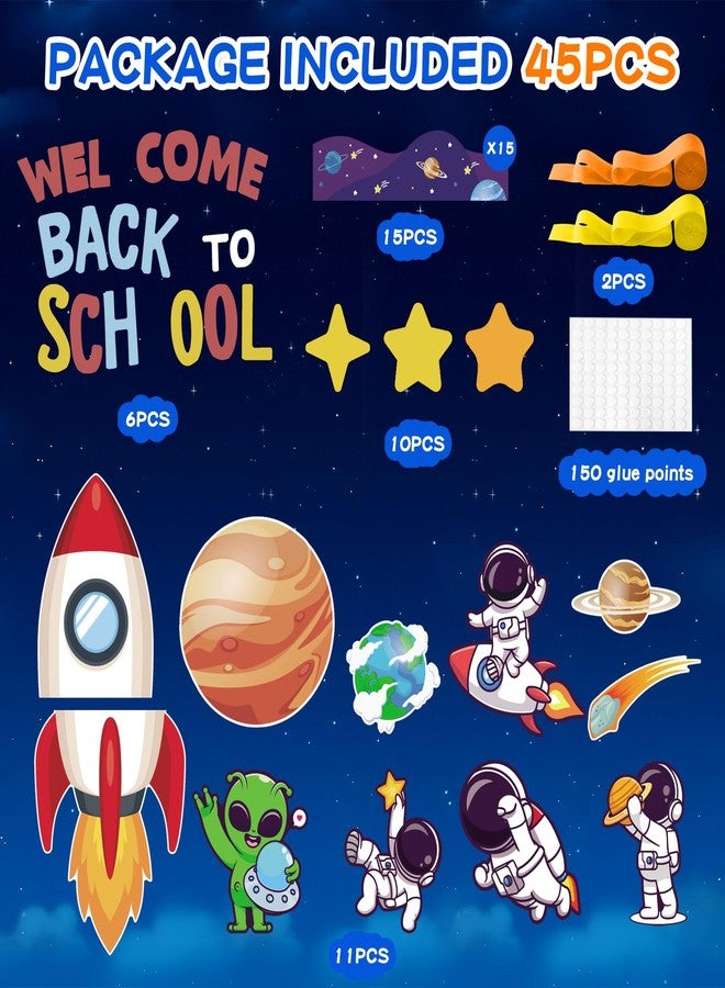 VinTS Outer Space Astronaut Bulletin Board Decorations Space Theme Back to School Bulletin Board Set Alien Galaxy Cutouts for Back to School Classroom Wall Decor - Image 3
