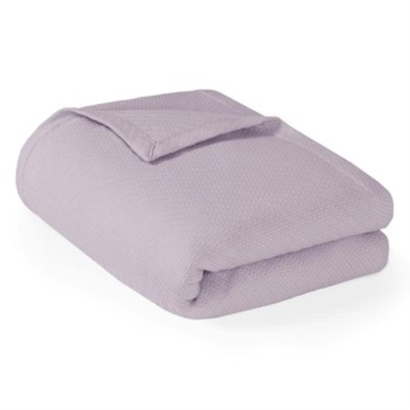 madison park Madison Park Liquid Cotton Blanket Breathable Softer Ring Spun Weave Diamond Motif Luxurious 100 Cotton All Seasons Lightweight Summer Blanket for Bed Couch Office Lilac FullQueen  - Image 1