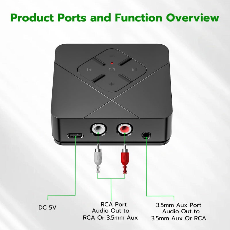 Ultrbeka 2026 Bluetooth 6.0 Receiver for Home Stereo with 3.5mm/RCA, Bluetooth Adapter for Stereo Receiver, Amplifier, Speaker, HiFi - Image 4