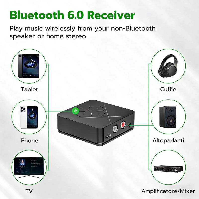 Ultrbeka 2026 Bluetooth 6.0 Receiver for Home Stereo with 3.5mm/RCA, Bluetooth Adapter for Stereo Receiver, Amplifier, Speaker, HiFi - Image 2