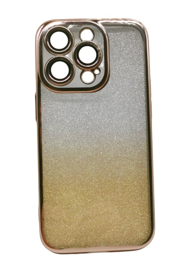iPhone 14Pro Glitter Luxury Case: Metal Plated Shockproof Cover with Camera Lens Protector | Summer Sale - Image 1