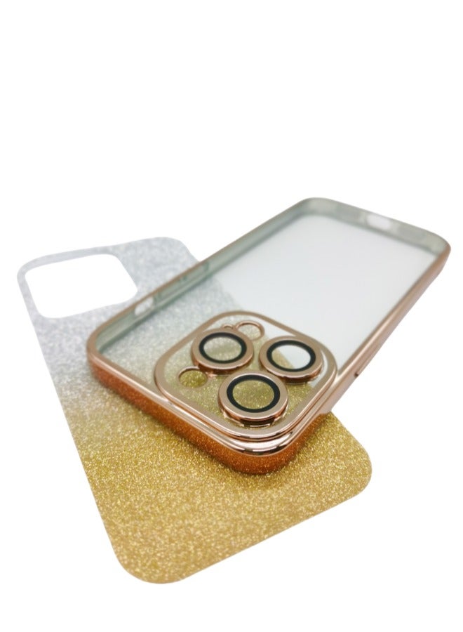 iPhone 14Pro Glitter Luxury Case: Metal Plated Shockproof Cover with Camera Lens Protector | Summer Sale - Image 3