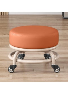 DubaiGallery Round Rolling Stool with Wheels Comfortable, Heavy Duty, 360° Rotation, Low Profile, Elegant Design for Home or Office Use  - Image 2