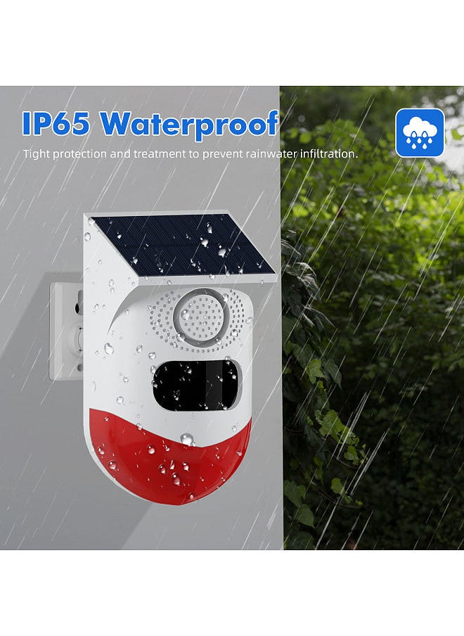 Generic Tuya WiFi Solar Powered Wireless Infrared Motion Sensor Detector Strobe Siren 120dB Alarm Waterproof PIR Sensor  - Image 1