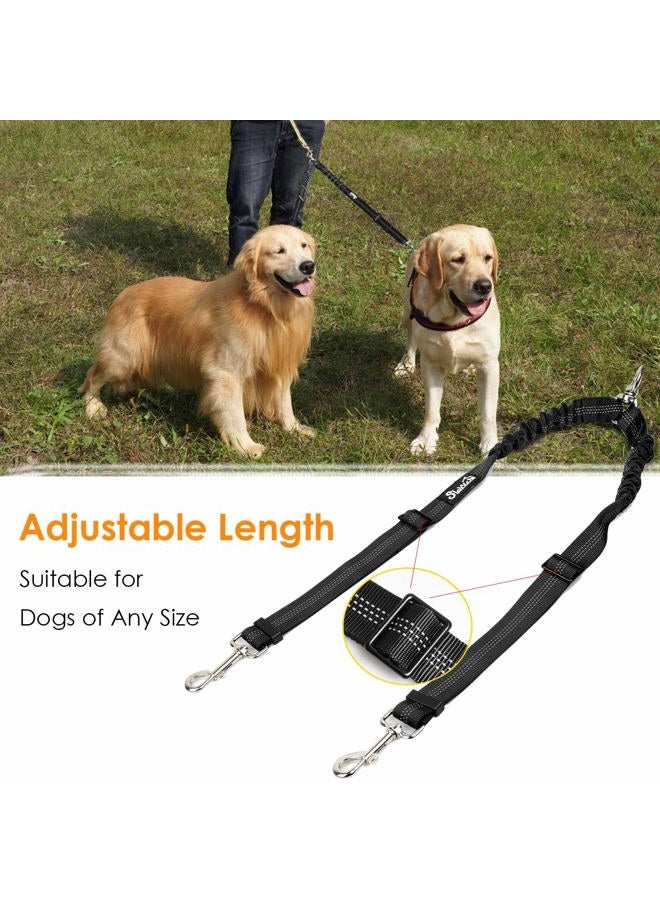 AutoWT Double Dog Leash, 2019 New Version No Tangle 360Ã‚° Swivel Rotation Reflective Double Lead Adjustable Length Dual Two Dog Lead Splitter, Comfortable Shock Absorbing Walking Training for Two Dog - Image 2