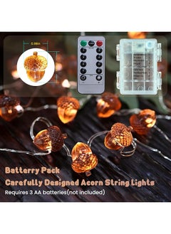 erorex Decorative Fairy Acorn String Lights Thanksgiving Decoration Autumn Garland Cute Novelty Lights 30 Leds 10 Ft Battery Operated For Bedroom Wedding Birthday Harvest Decor  - Image 3