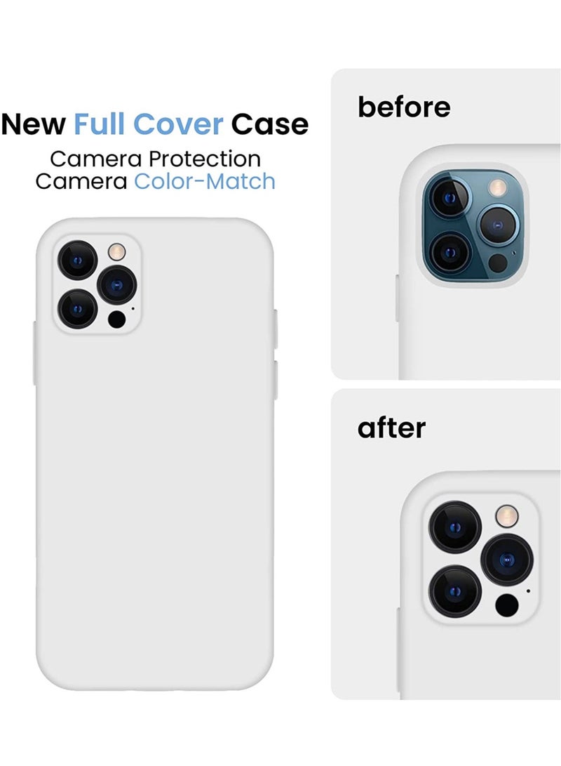 ELTRAZONE for iPhone 14 Pro Max Case, Silicone Upgraded [Camera Protection] Phone Case with [2 Screen Protectors], Soft Anti-Scratch Microfiber Lining Inside, 6.7 inch, White - Image 3