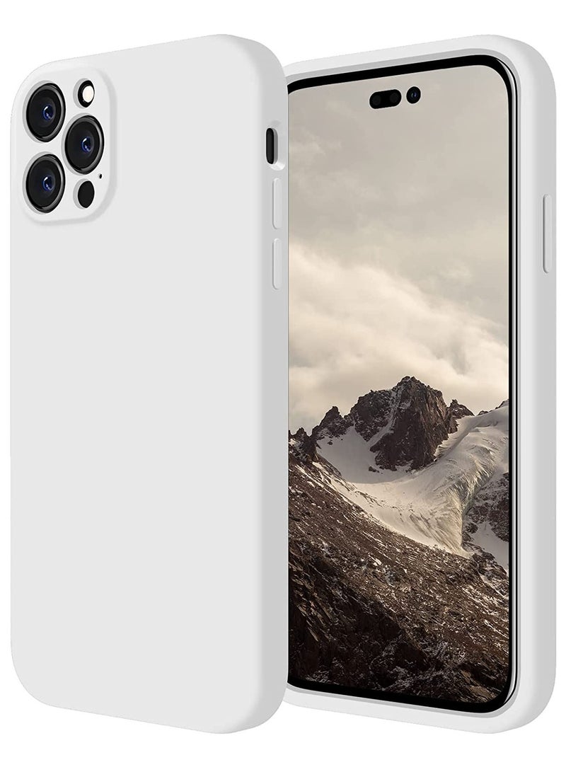 ELTRAZONE for iPhone 14 Pro Max Case, Silicone Upgraded [Camera Protection] Phone Case with [2 Screen Protectors], Soft Anti-Scratch Microfiber Lining Inside, 6.7 inch, White - Image 1