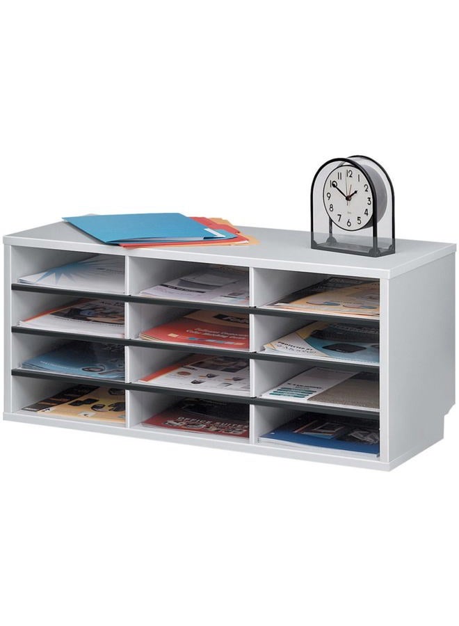 Fellowes 25004 منظم مقسم 12 قسم، مغلف بالميلامين، رمادي دافئ - Image 4