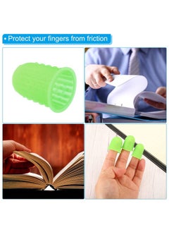 PATIKIL 0.59 Inch Rubber Finger Tips, 10 Pack Silicone Thumb Fingertip Protector Covers Guard Pads Thimble for Office Counting Sorting Sewing, Green Small Size  - Image 5