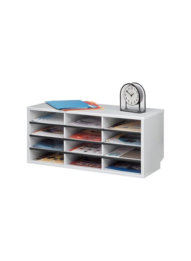 Fellowes 25004 منظم مقسم 12 قسم، مغلف بالميلامين، رمادي دافئ - Image 3