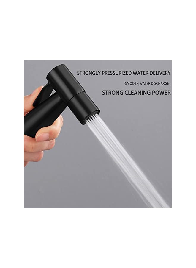 The Bros مجموعة رشاش بيديه من الفولاذ المقاوم للصدأ للمرحاض، رشاش دش محمول، ملحق بيديه للمرحاض للاستحمام الحيوانات الأليفة/النظافة الشخصية/الحمام، سهل التركيب (أسود) - Image 3