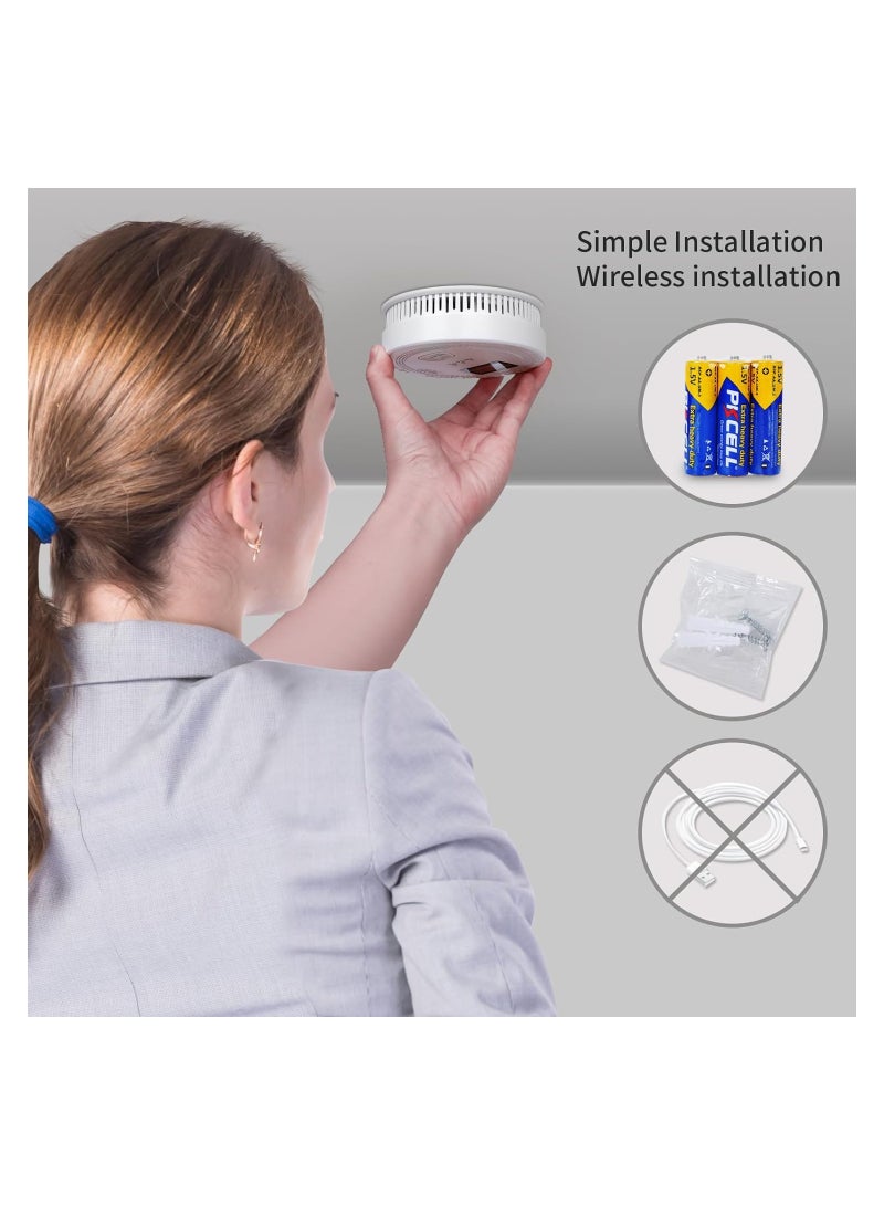 2-in-1 Carbon Monoxide & Smoke Alarm with Battery, 85dB Alarm, LCD Screen, Easy Installation, WiFi Enabled Detector for Home and Kitchen Safety. - Image 3