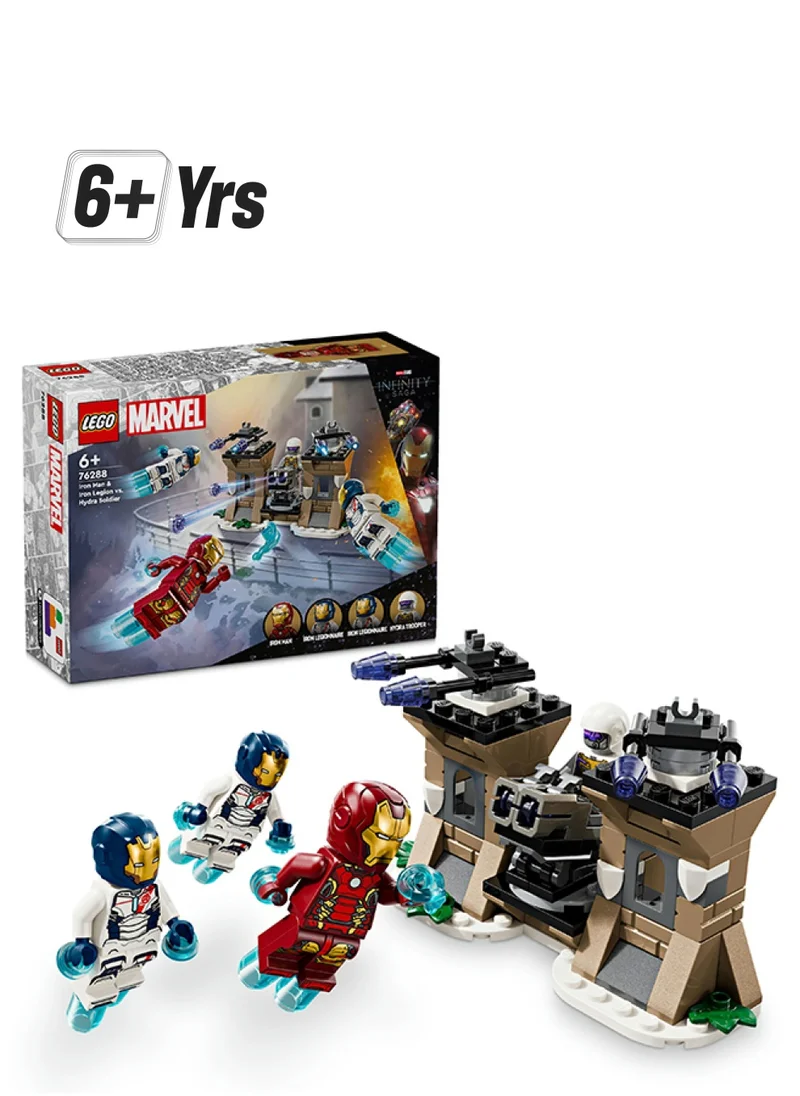 ليغو LEGO Marvel Iron Man & Iron Legion vs. Hydra Soldier Building Toy for 6 Plus Year Old Boys & Girls, Avengers Adventure Set for Creative Kids and Super Hero Fans, Ramadan Gift  for Kids 76288