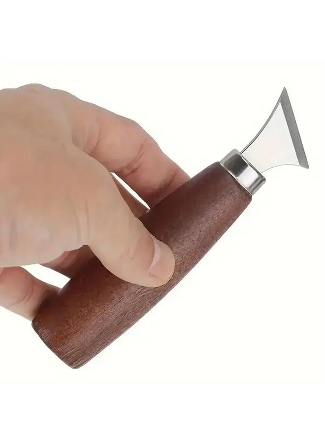 Professional Wood Carving Tool Set 4Pcs Stainless Steel Heads Black Walnut Handle - Image 4
