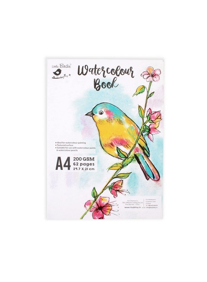 itsy-bitsy كتاب أكواريل إيتسي بيتي A4 (62 صفحة) للرسم | دفتر رسم أكواريل، غواش، حبر، ووسائط مختلطة - Image 1
