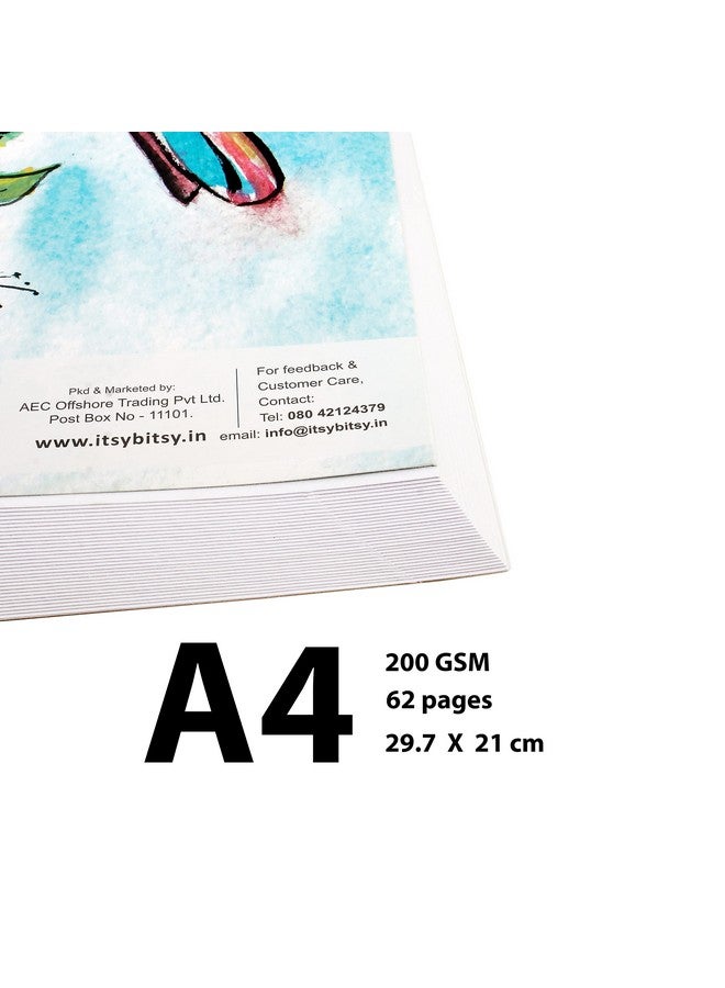 itsy-bitsy كتاب أكواريل إيتسي بيتي A4 (62 صفحة) للرسم | دفتر رسم أكواريل، غواش، حبر، ووسائط مختلطة - Image 4