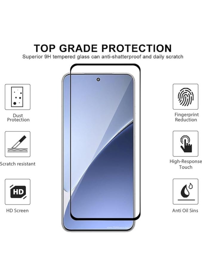 [2 Pack] Tempered Glass Compatible with Xiaomi 15 Pro Screen Protector, Premium 3D Curved Edge Guard Film, Edge to Edge Full Screen Cover, Work with Most Cases