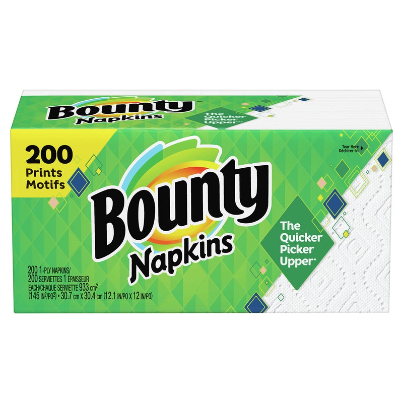 مناديل باونتي الورقية البيضاء  1 عبوة  200 ورقة في العبوة