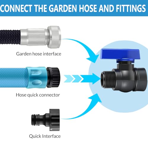 LUOFANT 2 Pack 3/4 Inch Rain Barrel Spigot Kit, PVC Garden Hose Shut Off Valve with Bulkhead Fitting, Rain Barrel Diverter Kit for Water Tanks, Aquariums, Garden Barrel - Image 5