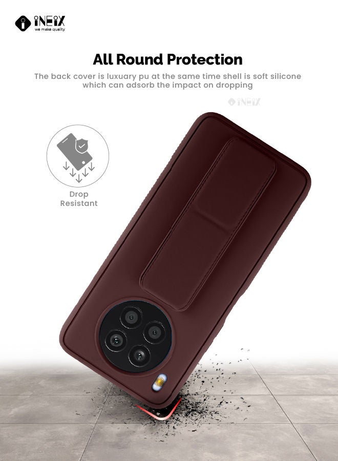 إينيكس جراب حماية 3 في 1 مغناطيسي ذو مسند للهاتف وسوار لأصابع اليد لهاتف هونور 50 ليت بني - Image 5