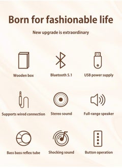 SADA Desktop Computer Speaker Surround Sound 2.0 Stereo,Classic Solid Wood PC Speakers,Two Linking Methods, Bluetooth 5.0 and Wired Link (3.5mm Connector UBS Powered),Adapts to Multiple Scenes  - Image 3