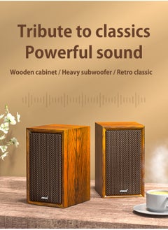 SADA Desktop Computer Speaker Surround Sound 2.0 Stereo,Classic Solid Wood PC Speakers,Two Linking Methods, Bluetooth 5.0 and Wired Link (3.5mm Connector UBS Powered),Adapts to Multiple Scenes  - Image 2